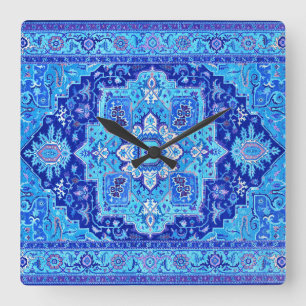 Relógio Quadrado RUG PERSA - Azul