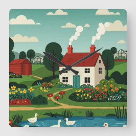 Relógio Quadrado Rural town