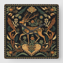 Relógio Quadrado Rustic Wilderness Deer