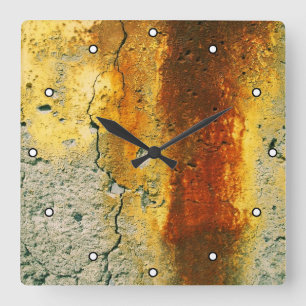 Relógio Quadrado Rusty Concrete Urban Grunge com Pontos