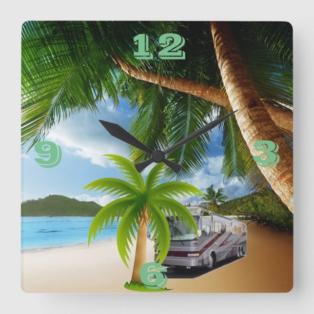 Relógio Quadrado RV TIME Tic Toc Wall Clocks (Frente)