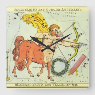 Relógio Quadrado Sagitário, Constelação Antiga Espelho de Urânia