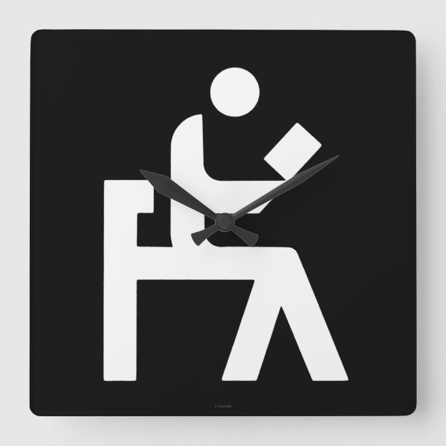 Relógio Quadrado Sala de leitura da biblioteca (Frente)
