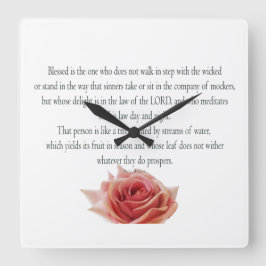 Relógio Quadrado Salmo 1, Dia e Noite da Lei, Fluxos de Águas,