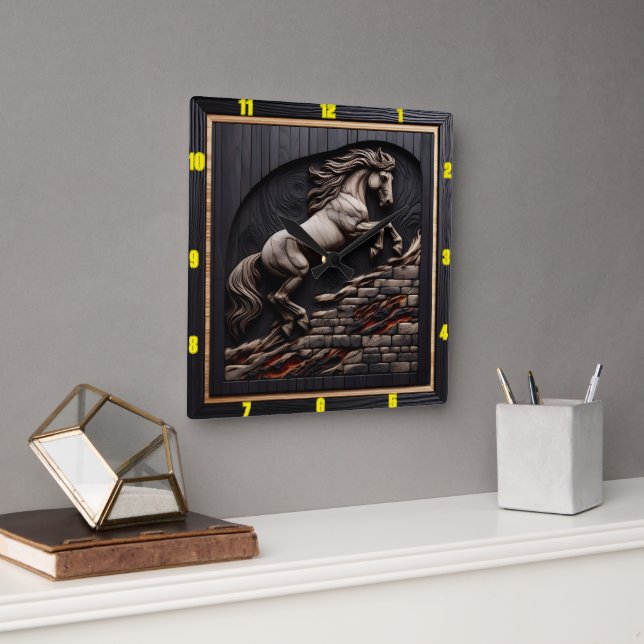 Relógio Quadrado Salto Andaluz: Arte, Tempo, Legalidade Personaliza (Escritório)