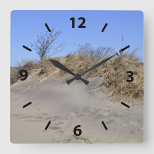 Relógio Quadrado Sand Dune Beach Wall Clock