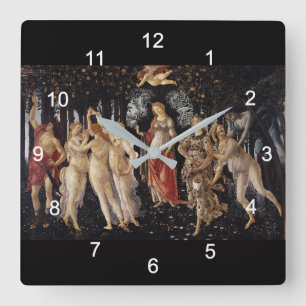 Relógio Quadrado Sandro Botticelli , Primavera (Primavera) ス ク エ ア