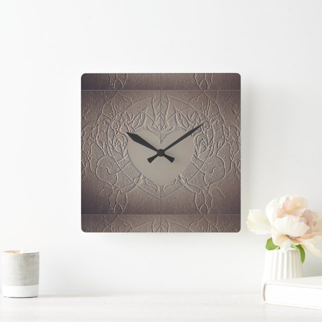 Relógio Quadrado Sandy Rosa Wall Clock (Lar)