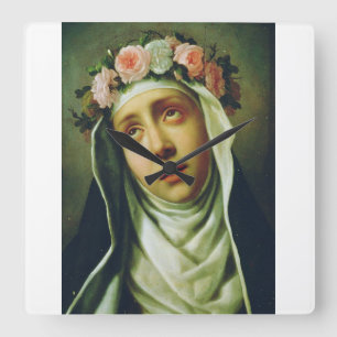Relógio Quadrado Santa Rosa de Lima O Anjo do Peru Arte Fino