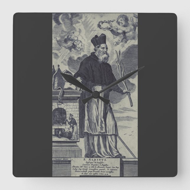 Relógio Quadrado Santo Albinus de Angers (Frente)