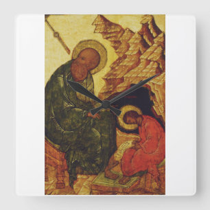 Relógio Quadrado Santo Procoro e São João Evangelista