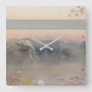Relógio Quadrado Santuário dos elefantes