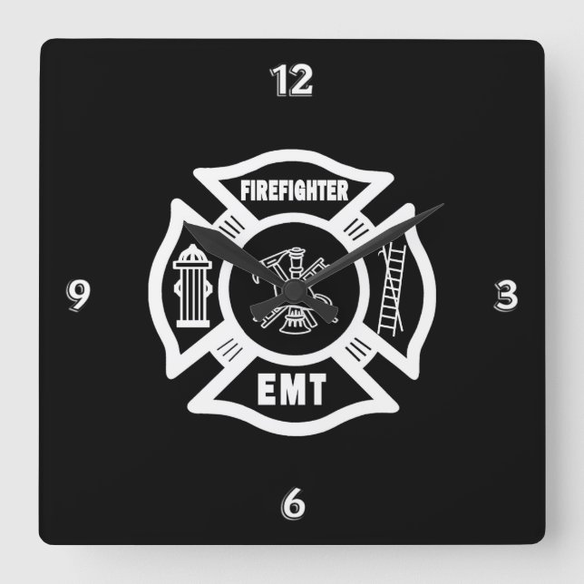 Relógio Quadrado Sapador-bombeiro EMT (Frente)