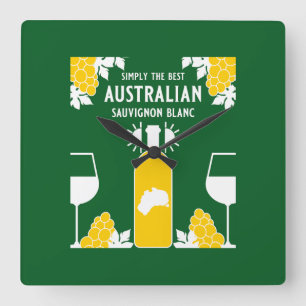 Relógio Quadrado Sauvignon Blanc Wine Drinker
