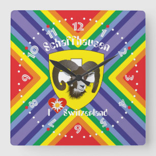 Relógio Quadrado Schaffhausen - Schweiz - Suisse - Svizzera Uhr