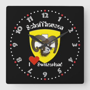 Relógio Quadrado Schaffhausen - Schweiz - Suisse - Svizzera Uhr