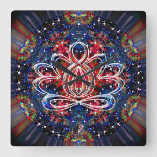 Relógio Quadrado Scintillation Zen Lotus Clock
