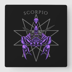 Relógio Quadrado Scorpio zodiac