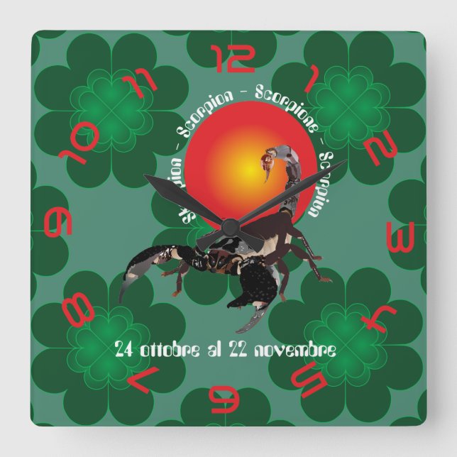 Relógio Quadrado Scorpione 24 al ottobre 22 Orologio novembre (Frente)