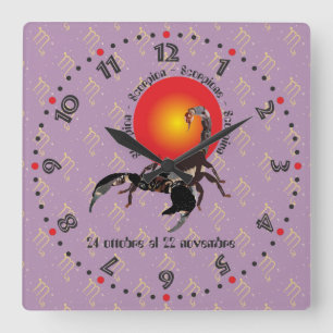 Relógio Quadrado Scorpione 24 al ottobre 22 Orologio novembre