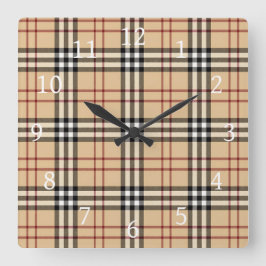 Relógio Quadrado Scottish Tartan Pattern