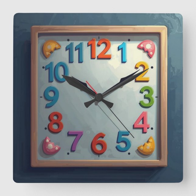 Relógio Quadrado Sea Colors (Frente)