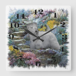 Relógio Quadrado Sealyham Terrier Lovers Art