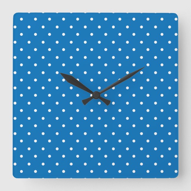 Relógio Quadrado Seamless blue background polka dot pattern  (Frente)