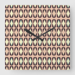 Relógio Quadrado Seamless geometric pattern in dark brown leaf 