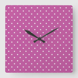 Relógio Quadrado Seamless magenta background polka dot pattern