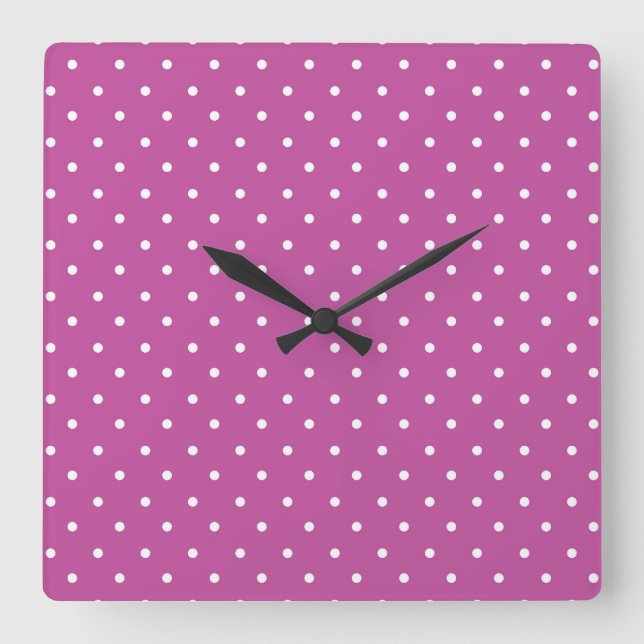Relógio Quadrado Seamless magenta background polka dot pattern (Frente)