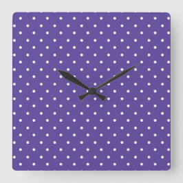 Relógio Quadrado Seamless  medium purple polka dot pattern