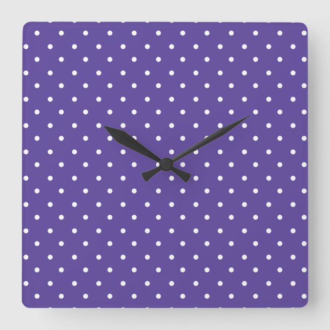 Relógio Quadrado Seamless  medium purple polka dot pattern (Frente)