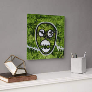 Relógio Quadrado Seedy Pete Skull Odd Whimsical Monster Art