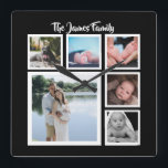 Relógio Quadrado Seis modelos da colagem da foto<br><div class="desc">Seis modelos da foto e do texto. adicione simplesmente seus próprios fotografias e texto a este pulso de disparo de Grande Muralha. fácil personalizar. pulso de disparo customizável do modelo da foto de Ricaso - presente-ideias perfeitas</div>