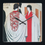 Relógio Quadrado SENHORA NA MIRROR Art Deco Beauty Fashion<br><div class="desc">Ilustração de alta moda Vibrante e clássica Deco de Arte Francesa.Design com uma bela senhora no espelho, em preto branco, cores vermelhas .design Legal, moderno e artístico perfeito para, artistas de arte, figurinos, clientes, proprietários de butique, atrizes de teatro, modelos, cosméticos, cosmetologistas, cabeleireiro, estilista de cabelos na moda, perfume, shoppers...</div>