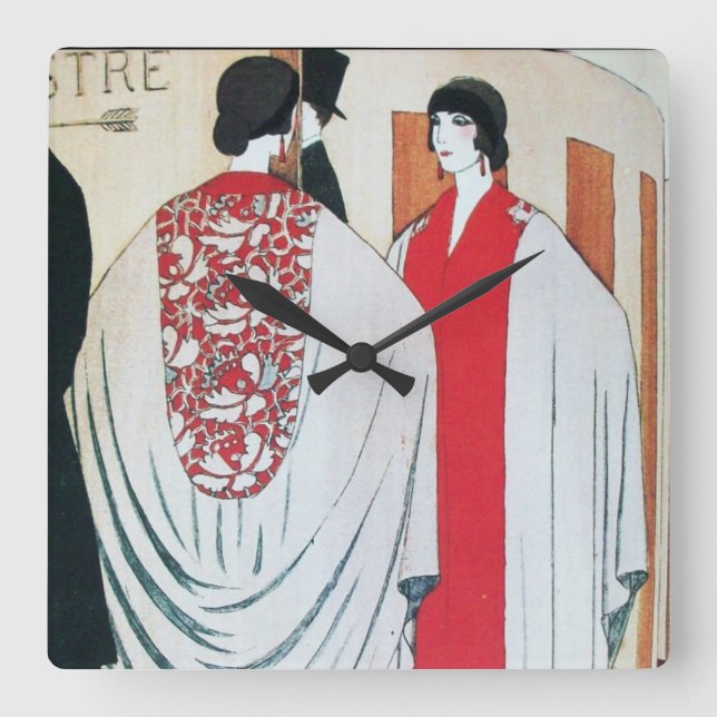 Relógio Quadrado SENHORA NA MIRROR Art Deco Beauty Fashion (Frente)