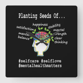 Relógio Quadrado Sensibilização para a saúde mental