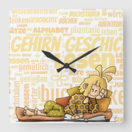 Relógio Quadrado Senta - Buch / 