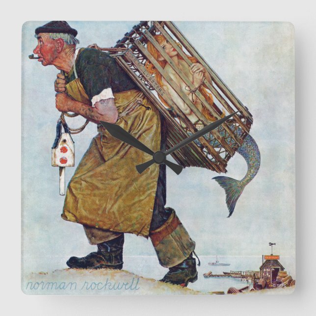 Relógio Quadrado Sereia (Frente)