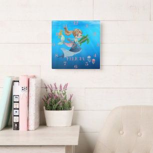 Relógio Quadrado Sereia Personalizada