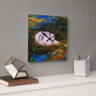 Relógio Quadrado "Serenidade Petal" - Mulheres Na Água