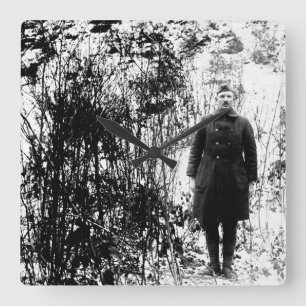 Relógio Quadrado Sergt. Alvin C. York, 328th Infantry_War Image