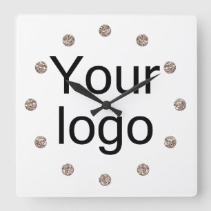 Relógio Quadrado Seu logotipo, logotipo, simples, minimalista,