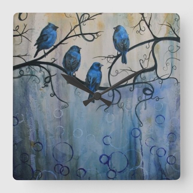 Relógio Quadrado Seu pulso de disparo de parede quadrado feito sob (Frente)