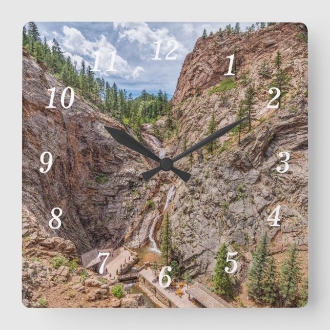 Relógio Quadrado Seven Falls Colorado Wall Clock (Frente)
