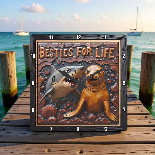 Relógio Quadrado Shark Seal Dark Water (Criador carregado)