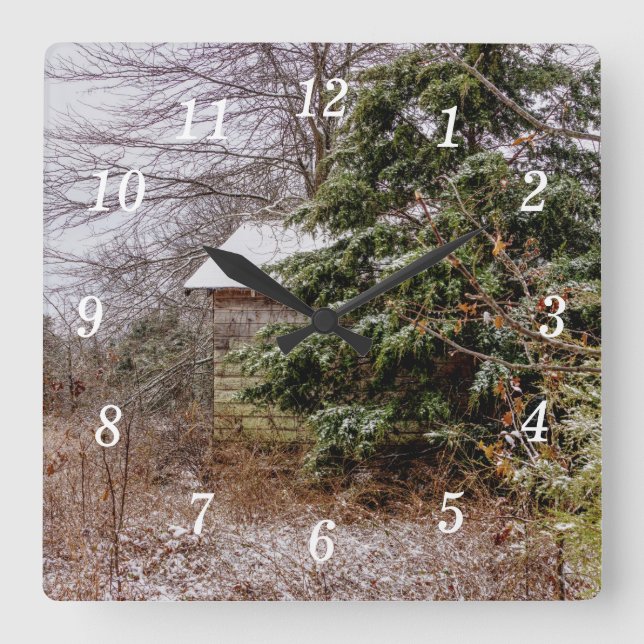 Relógio Quadrado Shed Abandonated Wall Clock (Frente)