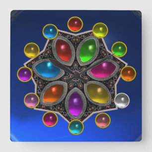 Relógio Quadrado SHINY STAR WITH COLORFUL GEMSTONES Blue Sapphire