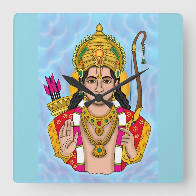 Relógio Quadrado Shree Ram Wall Clock (Frente)